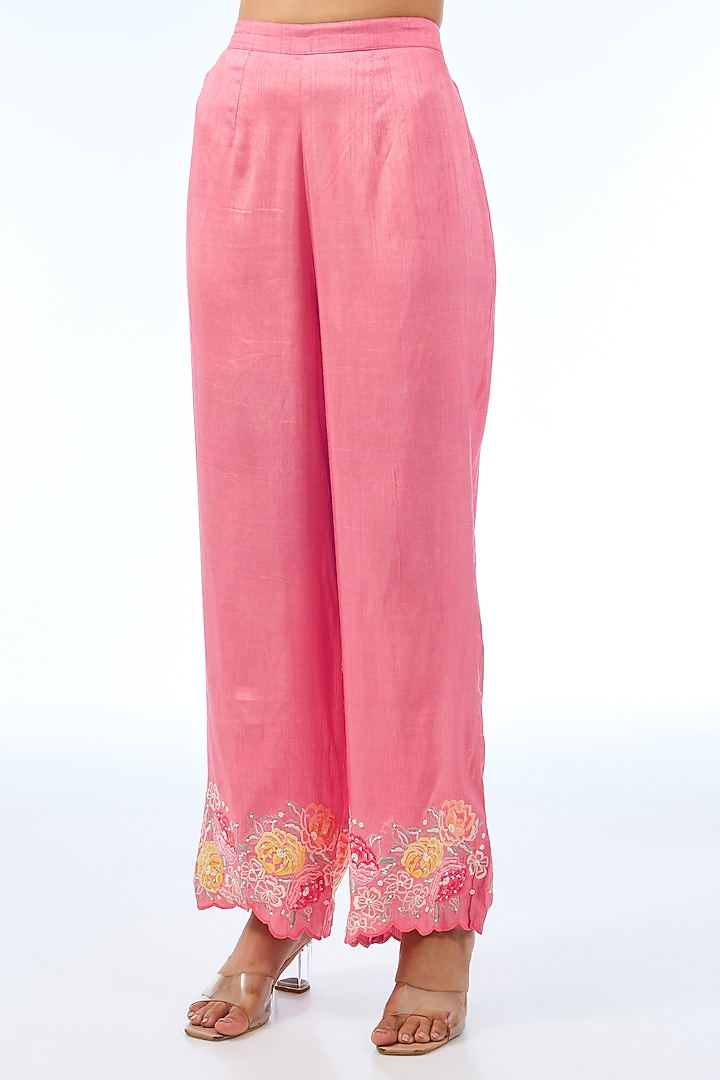 Pink Silk Kurta Set by Shilpa Karnavat at Pernia's Pop Up Shop