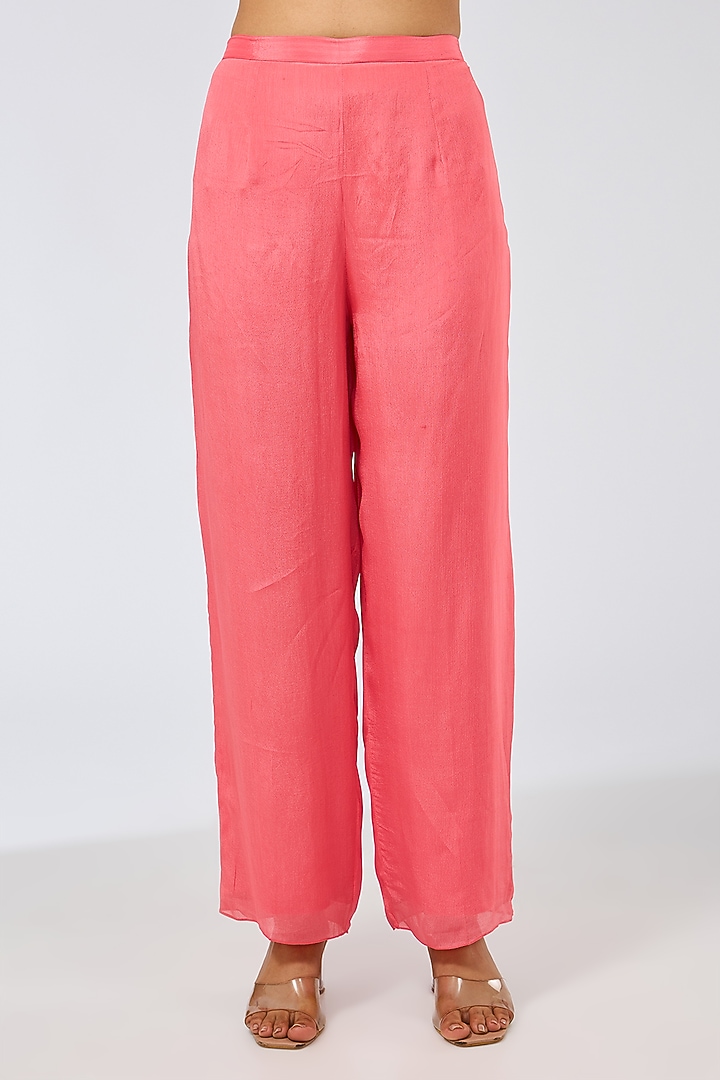 Pink Chiffon Kurta Set by Shilpa Karnavat at Pernia's Pop Up Shop