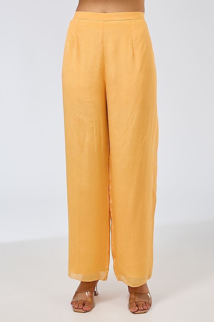 Peach Orange Chiffon Kurta Set by Shilpa Karnavat at Pernia's Pop Up Shop
