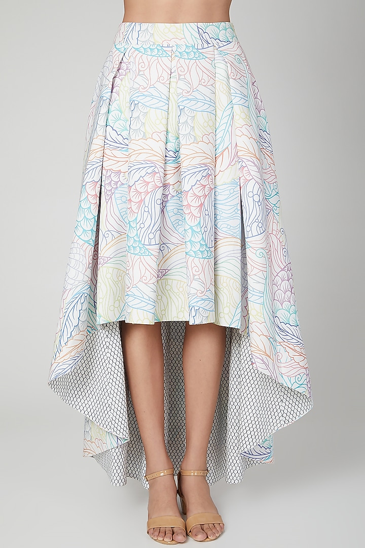 Multi Colored Printed High-Low Skirt Set by Simply Simone at Pernia's Pop Up Shop