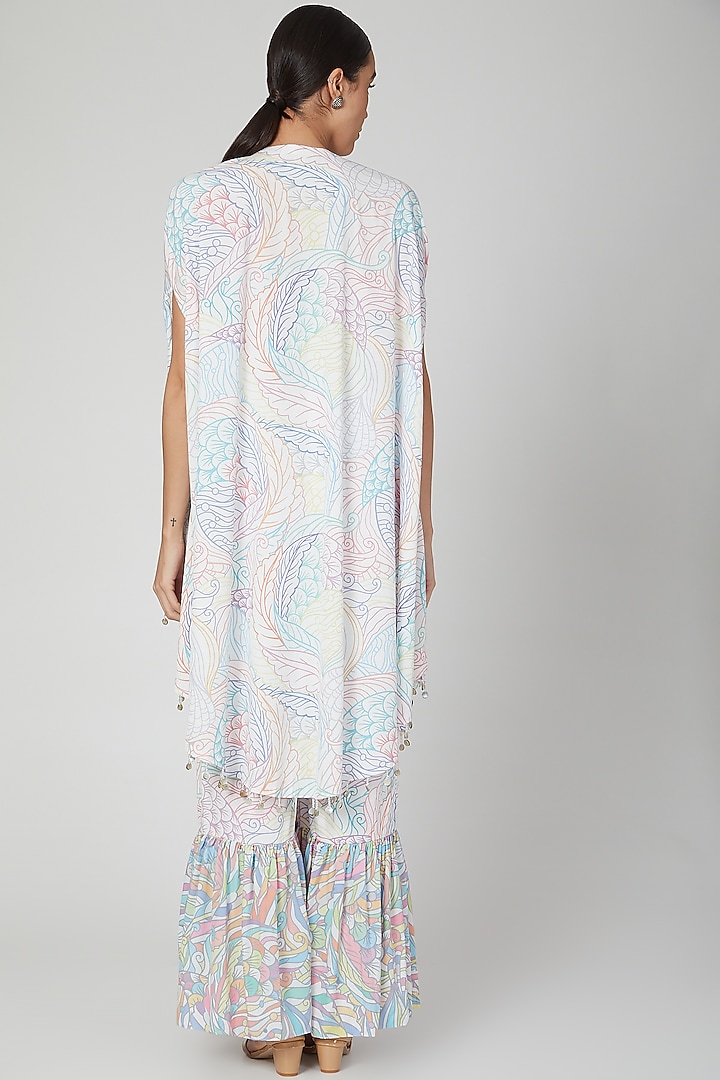 Multi Colored Printed Skirt Set With Cape by Simply Simone at Pernia's Pop Up Shop