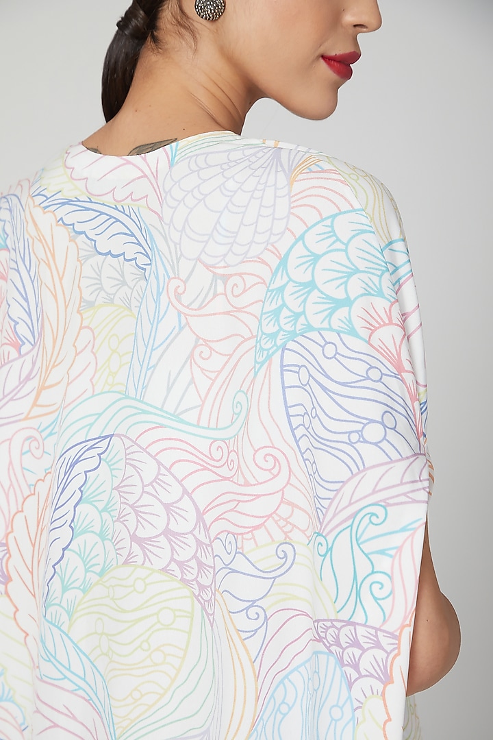 Multi Colored Printed Skirt Set With Cape by Simply Simone at Pernia's Pop Up Shop