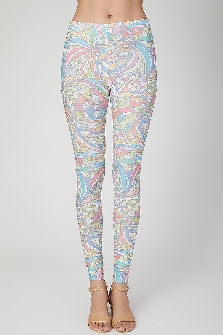 Multi Colored Printed Pant Set With Pallu by Simply Simone at Pernia's Pop Up Shop