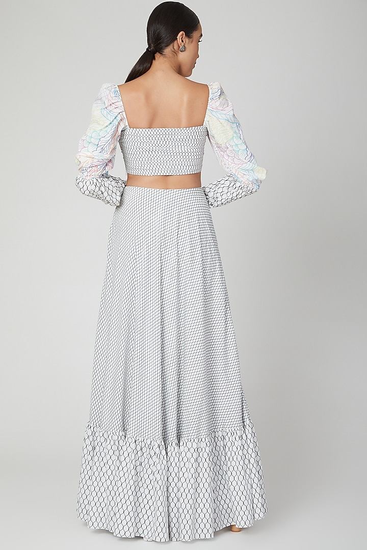 Multi Colored Fishnet Printed Skirt Set by Simply Simone at Pernia's Pop Up Shop