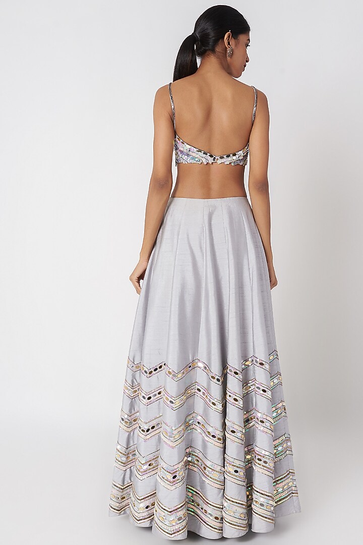 Grey Embellished Bridal Lehenga Set by SImply Simone at Pernia's Pop Up Shop