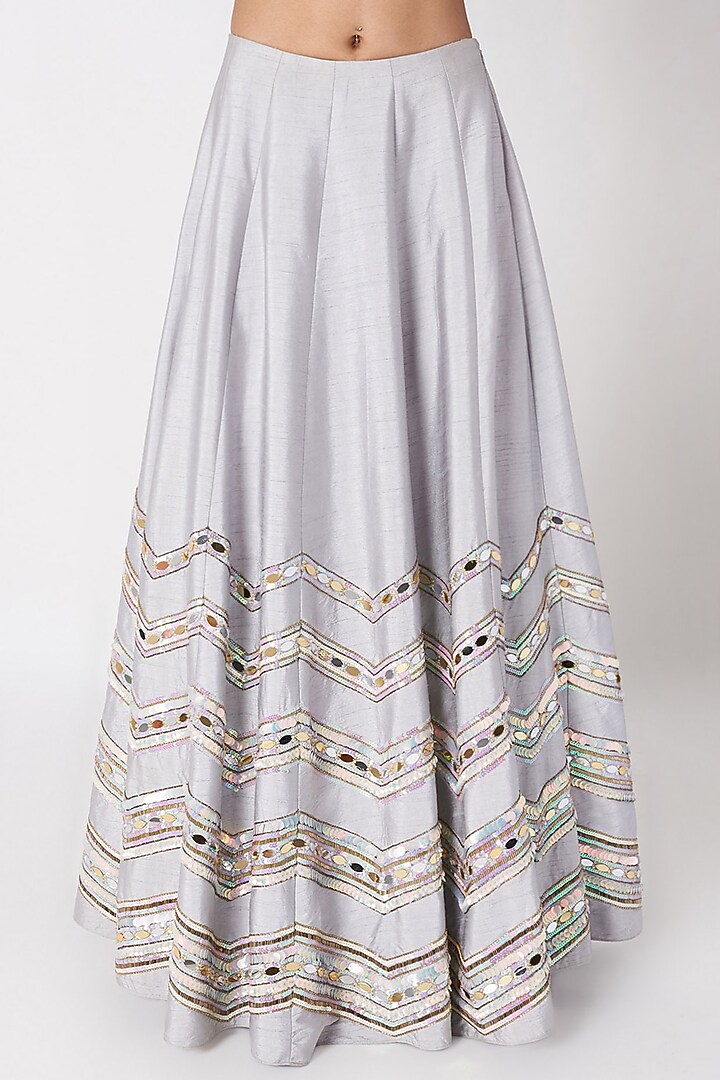 Grey Embellished Bridal Lehenga Set by SImply Simone at Pernia's Pop Up Shop