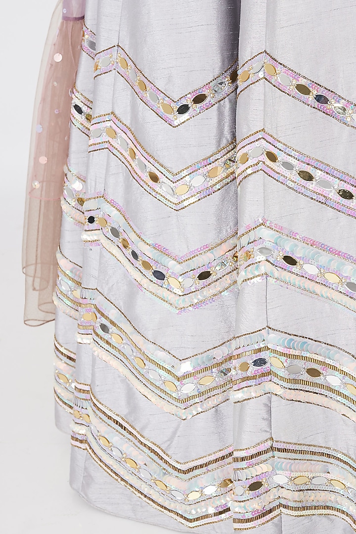 Grey Embellished Bridal Lehenga Set by SImply Simone at Pernia's Pop Up Shop