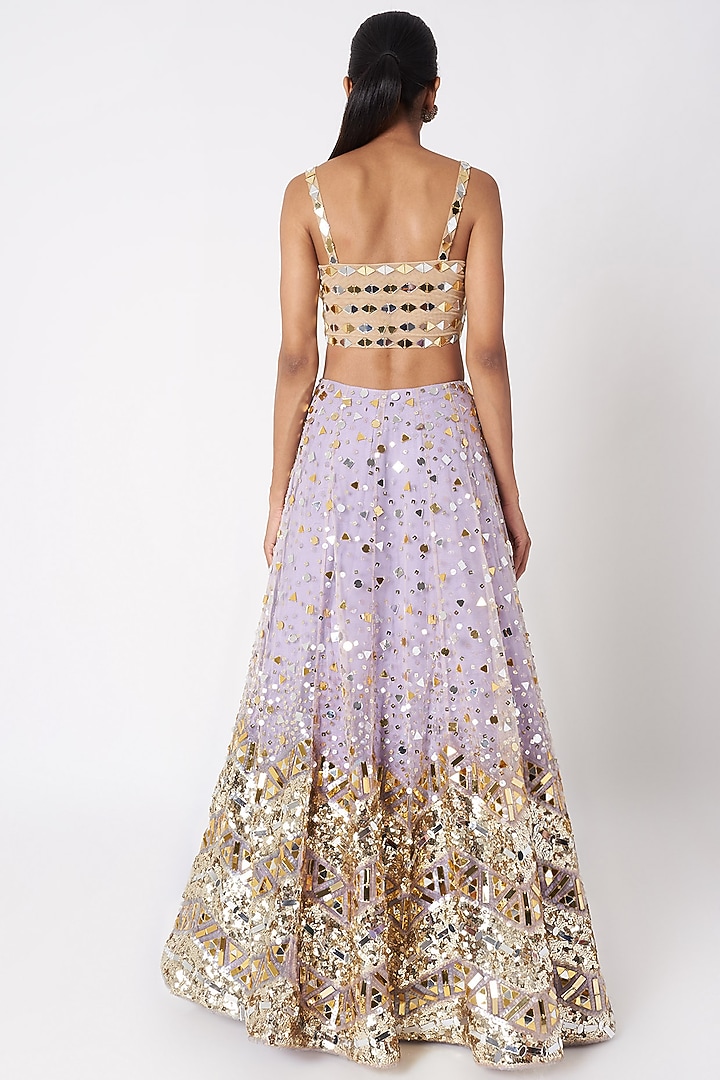 Lavender Embroidered Bridal Lehenga Set by SImply Simone at Pernia's Pop Up Shop