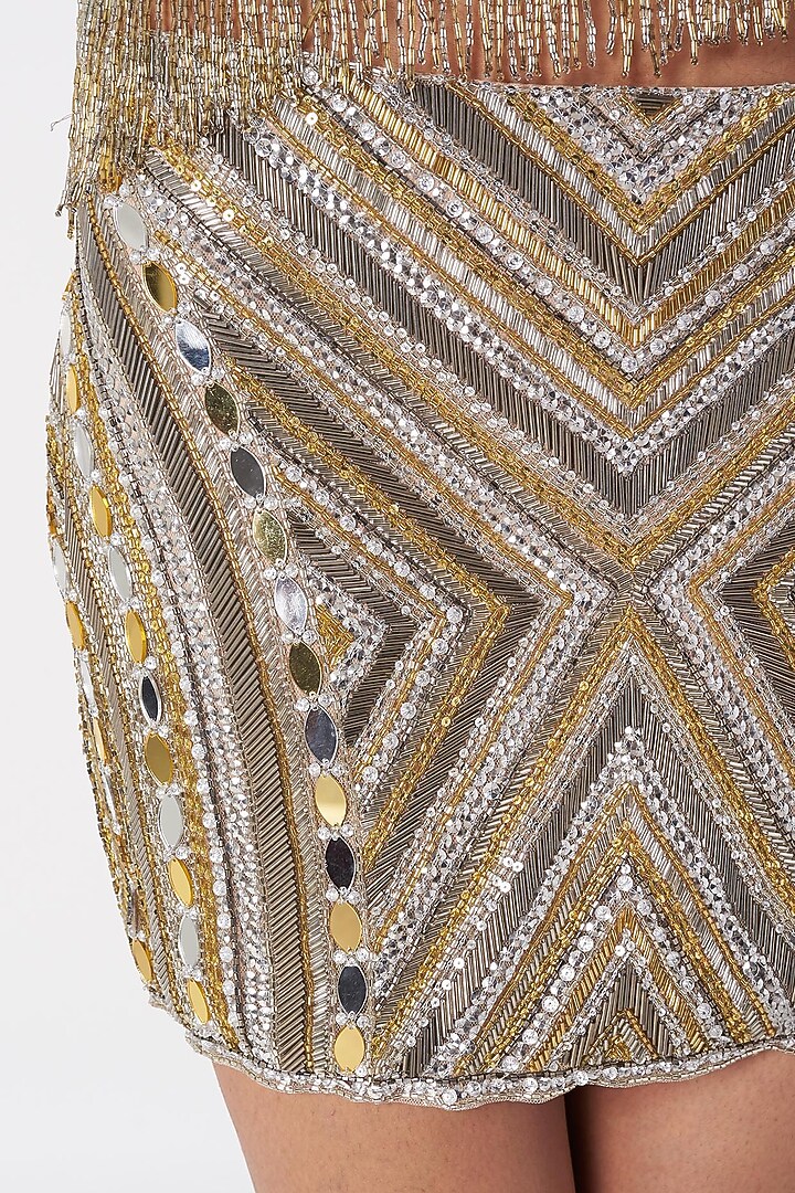 Gold & Silver Embellished Skirt by SImply Simone at Pernia's Pop Up Shop
