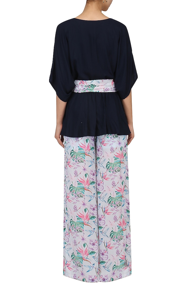 Midnight blue flared top and palazzo set available only at Pernia's Pop Up Shop.