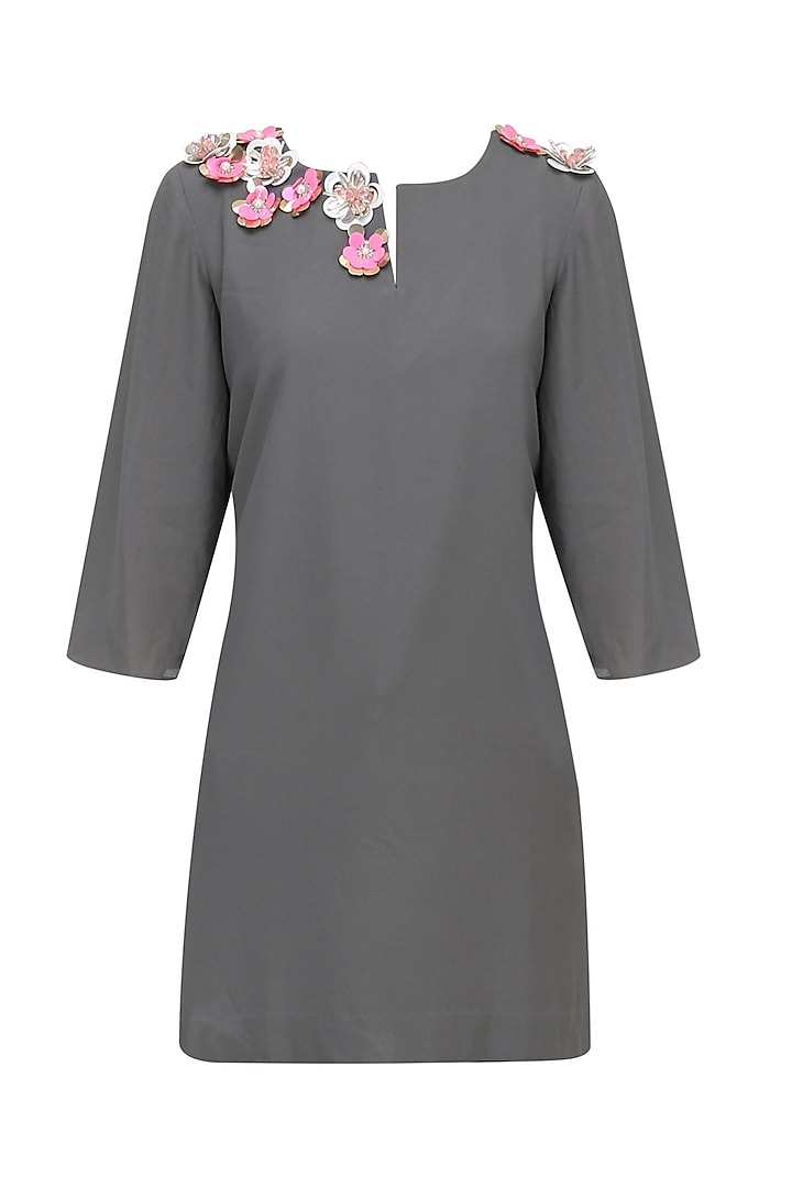 Grey Sequins Embroidered Top by Sonam Parmar