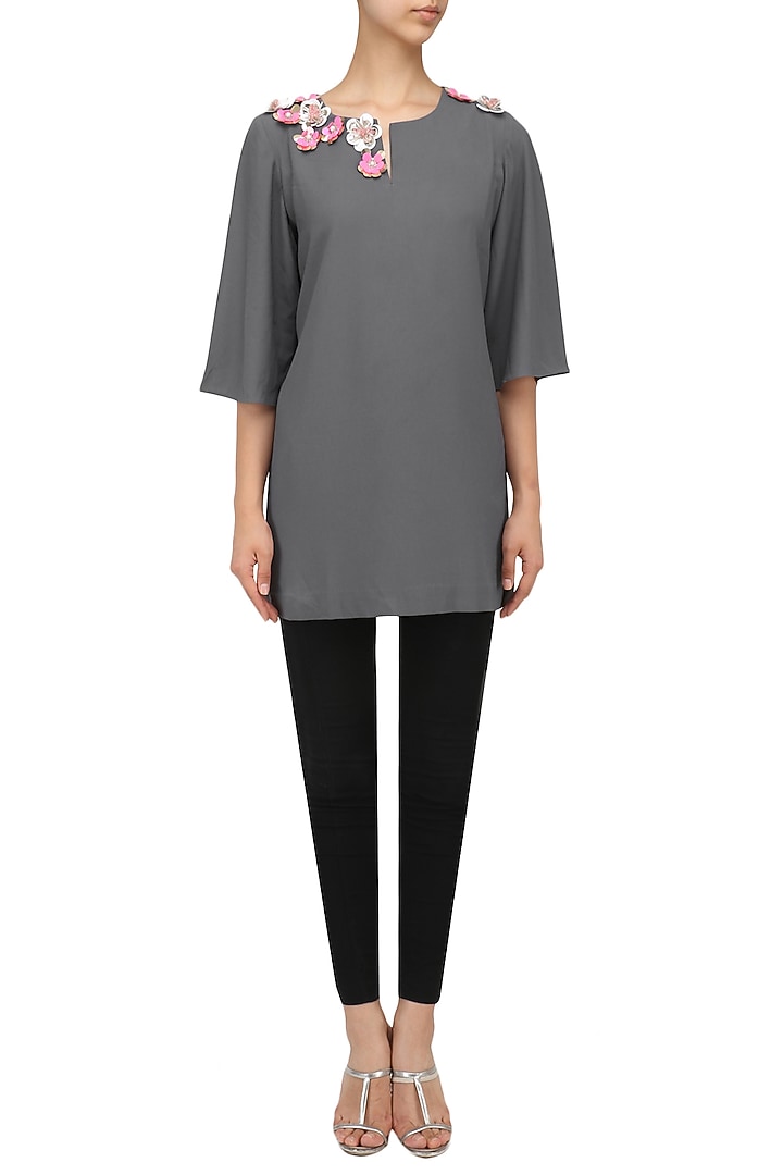 Grey sequins embroidered top available only at Pernia's Pop Up Shop.