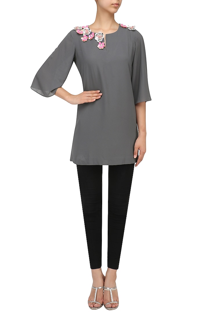 Grey sequins embroidered top available only at Pernia's Pop Up Shop.