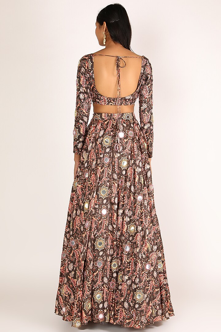 Brown Printed Lehenga Set by Shreya Agarwal at Pernia's Pop Up Shop