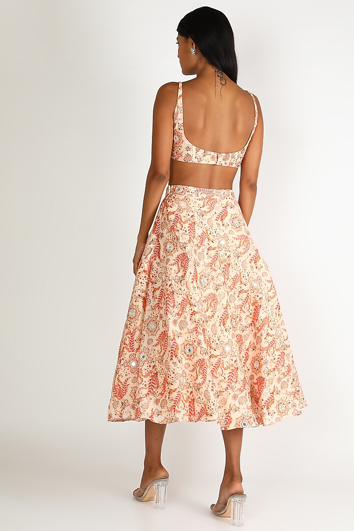White Hand Embroidered Skirt Set For Girls by Shreya Agarwal - Kids at Pernia's Pop Up Shop