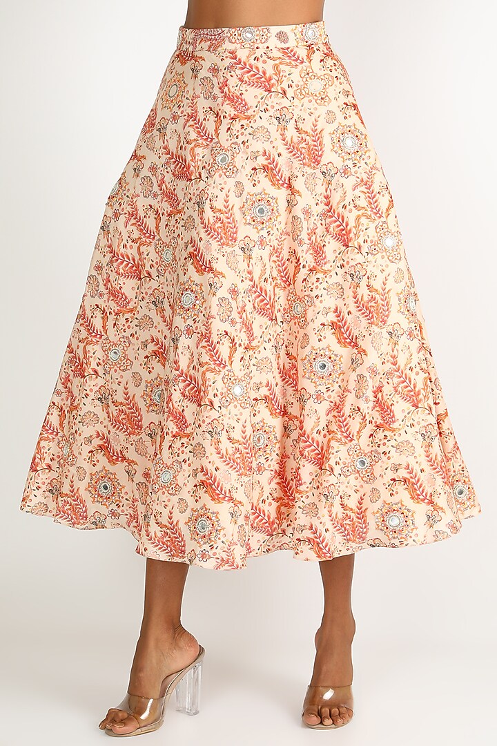 White Hand Embroidered Skirt Set For Girls by Shreya Agarwal - Kids at Pernia's Pop Up Shop