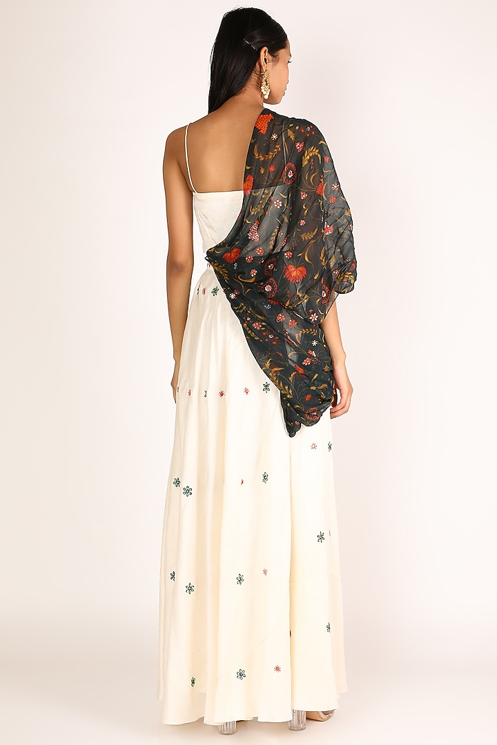 White Printed Skirt Set For Girls by Shreya Agarwal - Kids at Pernia's Pop Up Shop