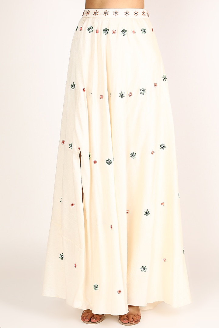 White Printed Skirt Set For Girls by Shreya Agarwal - Kids at Pernia's Pop Up Shop
