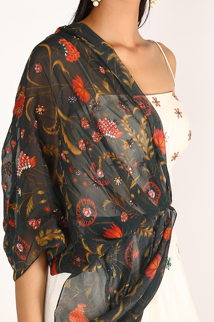 White Printed Skirt Set For Girls by Shreya Agarwal - Kids at Pernia's Pop Up Shop
