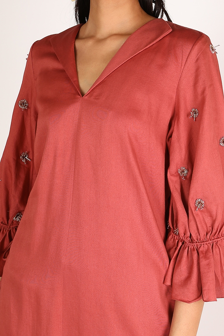 Pink Printed Kurta With Pants For Girls by Shreya Agarwal - Kids at Pernia's Pop Up Shop