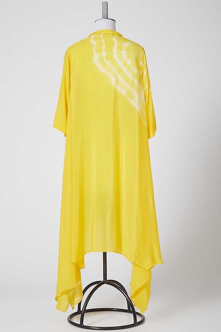 Yellow Draped Tie-Dye Tunic by Radical at Pernia's Pop Up Shop