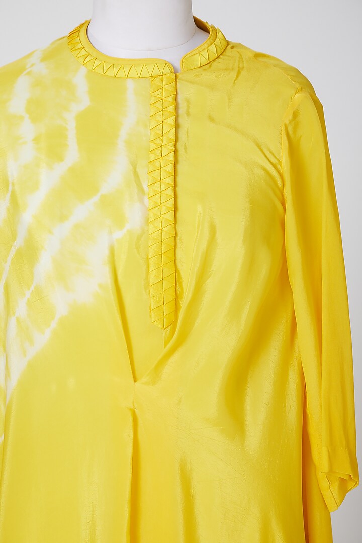 Yellow Draped Tie-Dye Tunic by Radical at Pernia's Pop Up Shop