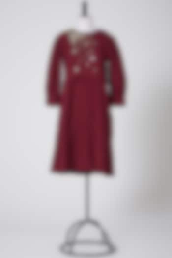 Maroon Embroidered Dress by Radical