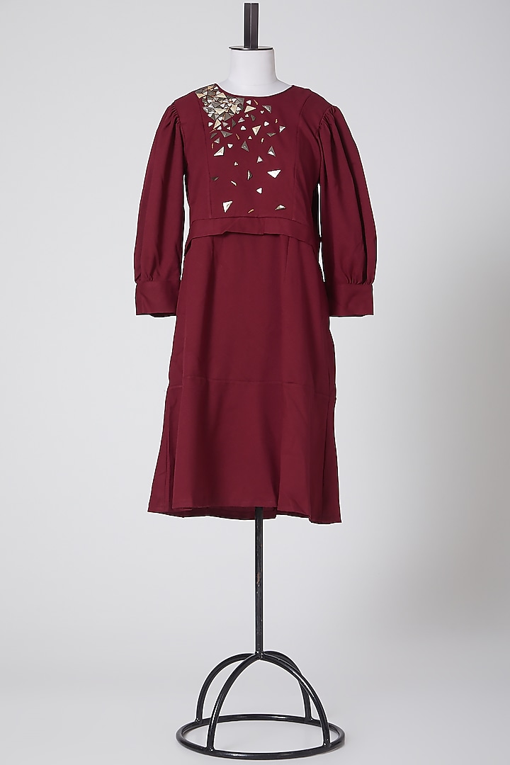 Maroon Embroidered Dress by Radical