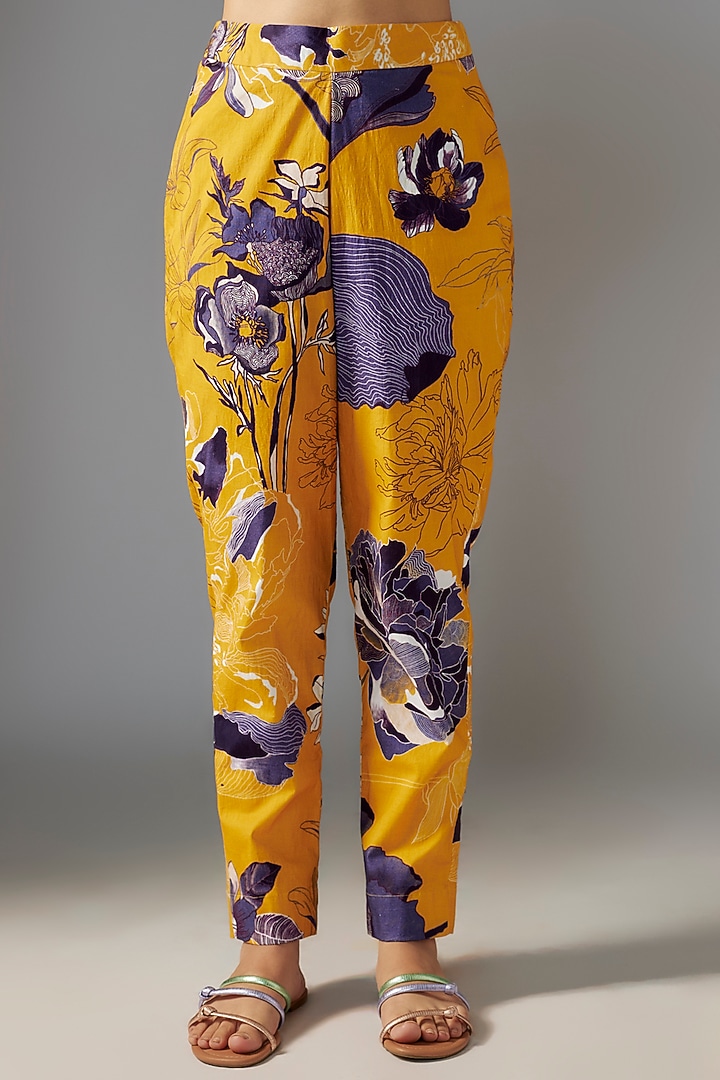 White & Yellow Organza Floral Applique Co-Ord Set by Radical at Pernia's Pop Up Shop