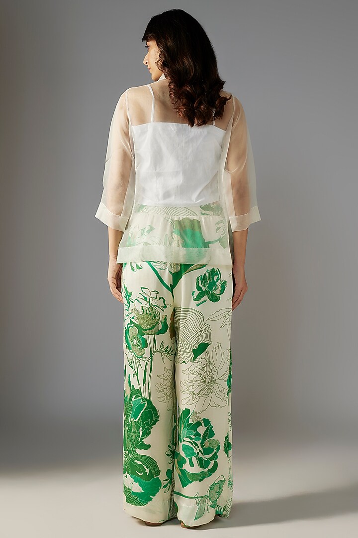 White Organza Floral Applique Co-Ord Set by Radical at Pernia's Pop Up Shop