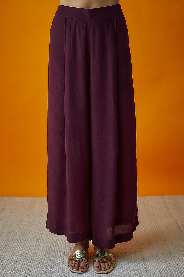 Burgundy Crepe Co-Ord Set by Radical at Pernia's Pop Up Shop
