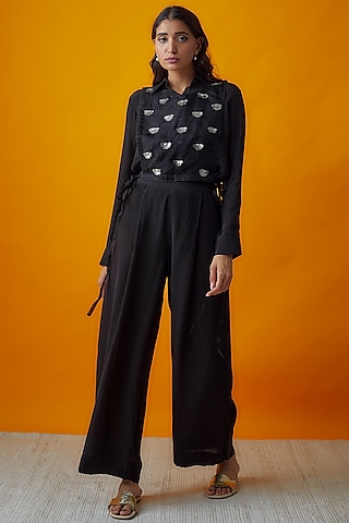 Black Crepe Co-Ord Set by Radical