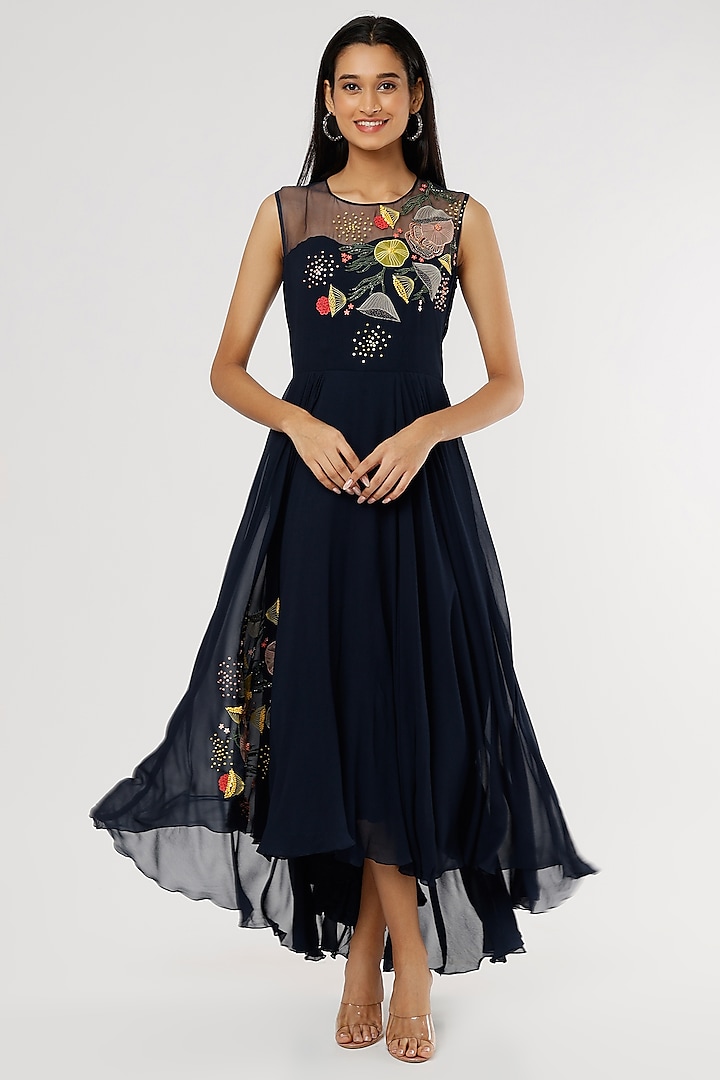 Blue Embroidered Gown by Radical