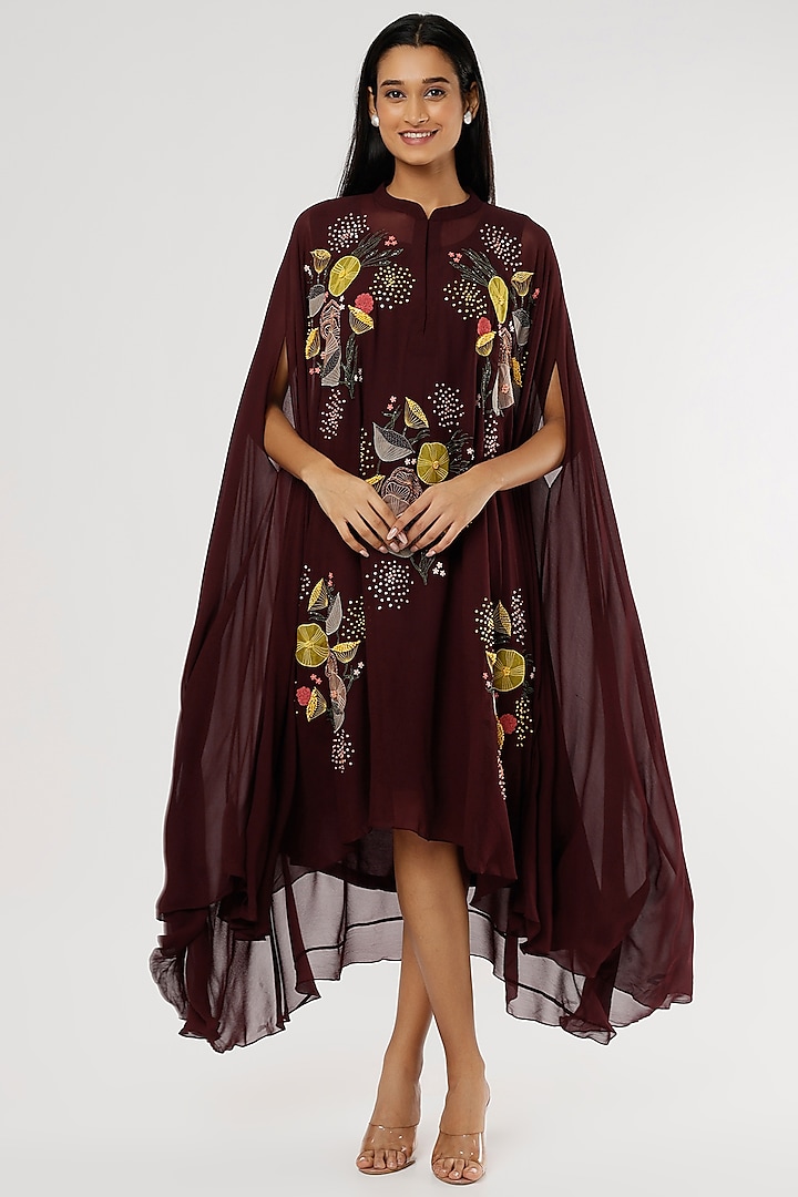 Maroon Georgette Tunic by Radical