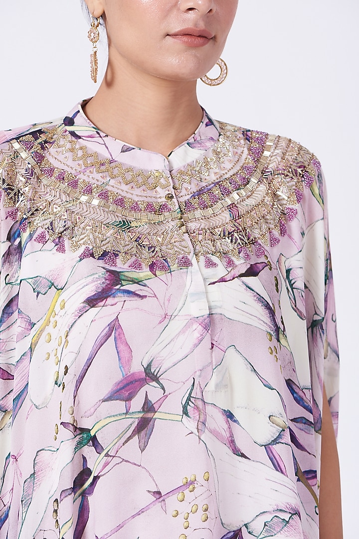 Lilac Digital Printed Asymmetrical Tunic by Radical at Pernia's Pop Up Shop