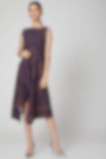 Aubergine Embellished Boat Neck Summer Dress by Radical at Pernia's Pop Up Shop