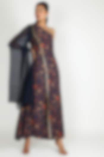 Cobalt Blue Printed Summer Dress by Shristi Chetani at Pernia's Pop Up Shop