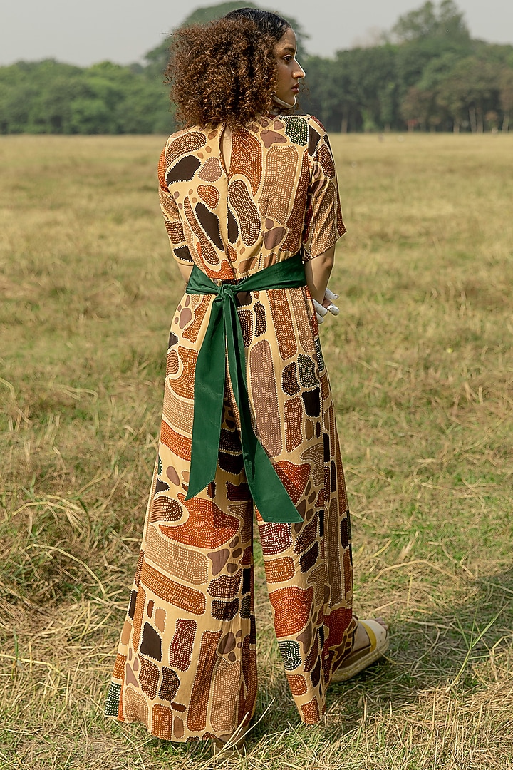 Multi-Colored Crepe Printed A-Line Jumpsuit by Shristi Chetani at Pernia's Pop Up Shop