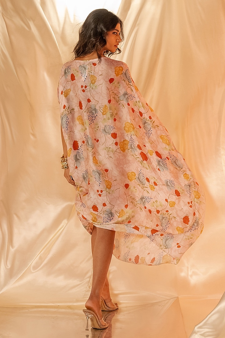 Pink Bamberg Satin Draped Summer Dress by Shristi Chetani at Pernia's Pop Up Shop