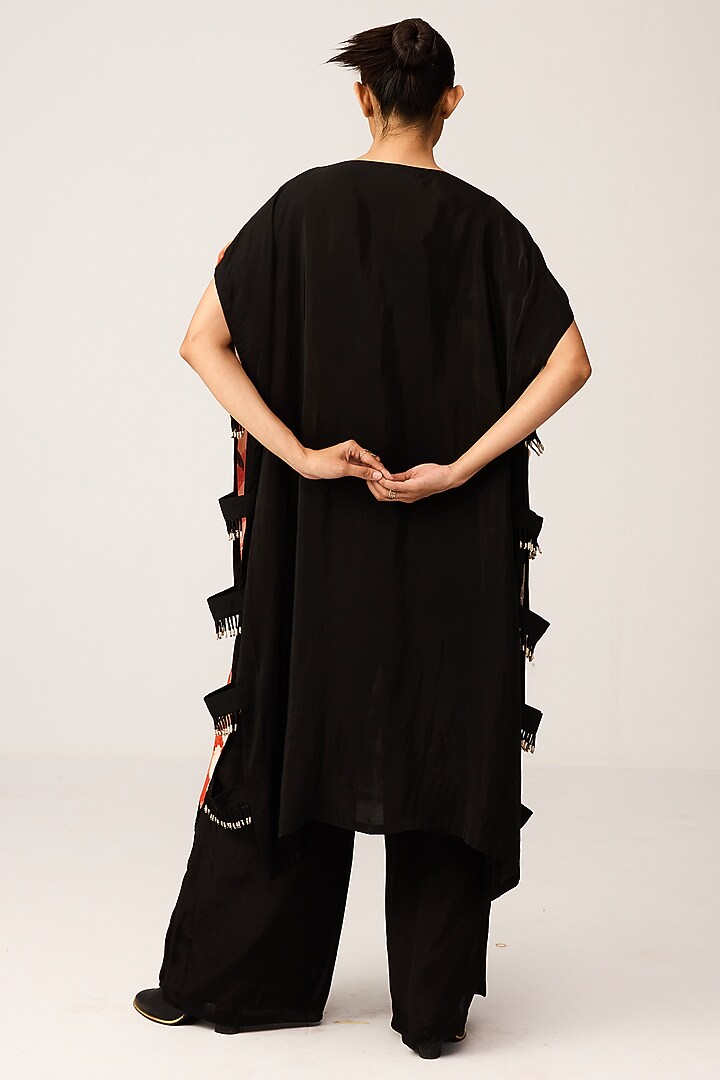 Black Crepe Digital Printed Kaftan Set by Shristi Chetani at Pernia's Pop Up Shop