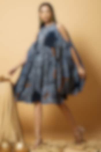 Blue Crepe Dress by Shristi Chetani