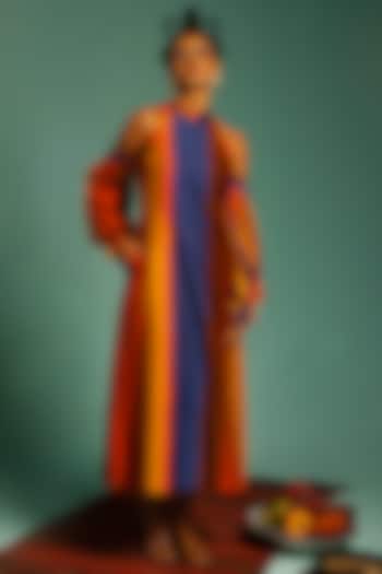 Multi-Colored Chanderi Printed Dress by SHRISTI CHETANI