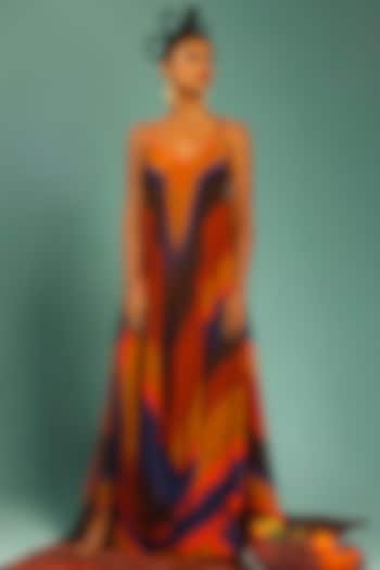 Multi-Colored Printed Slip Dress by SHRISTI CHETANI