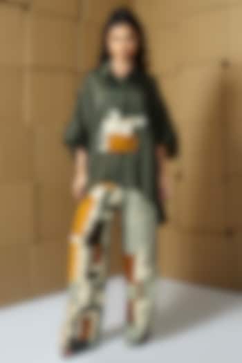 Multi-Colored Bemberg Satin Organza Patchwork Co-Ord Set by Shristi Chetani at Pernia's Pop Up Shop