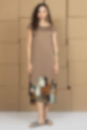 Multi-Colored Bemberg Satin Organza Patchwork Midi Summer Dress by Shristi Chetani at Pernia's Pop Up Shop