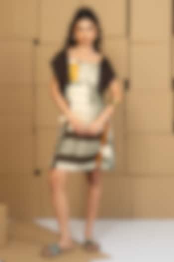 Multi-Colored Bemberg Satin Organza Straight Summer Dress by Shristi Chetani at Pernia's Pop Up Shop