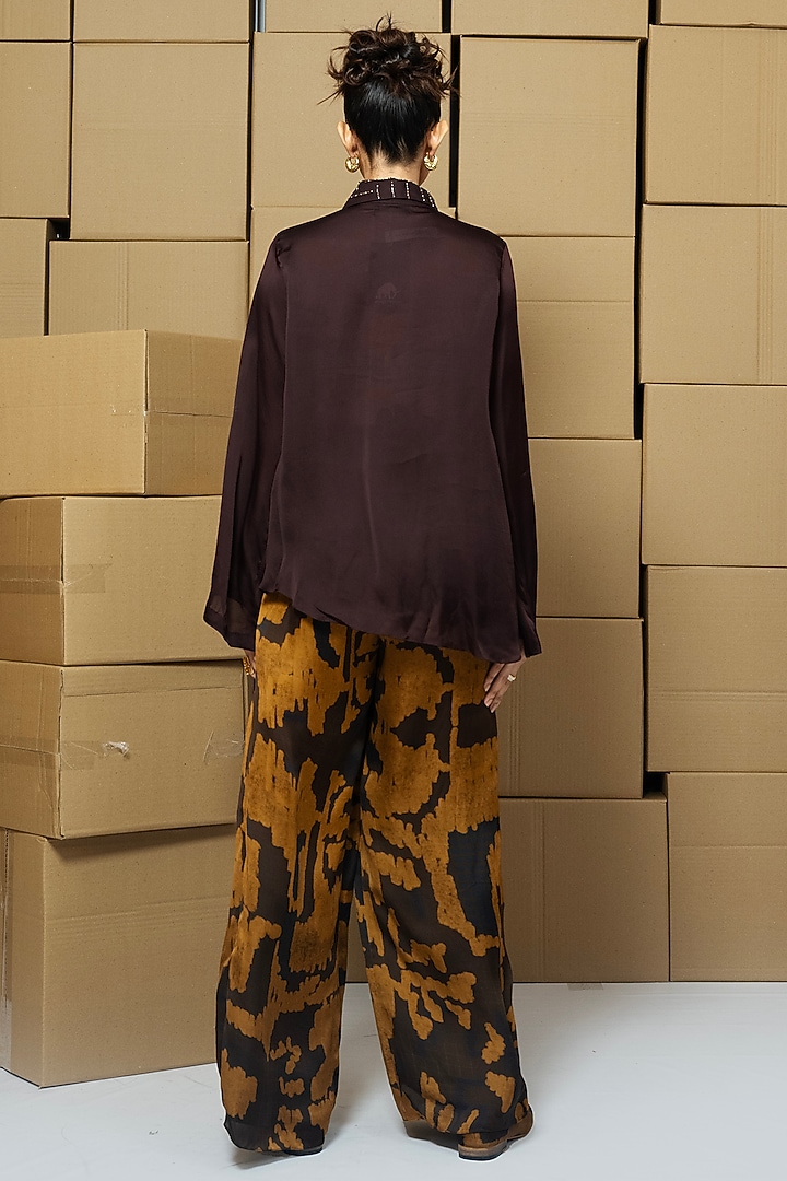 Multi-Colored Bemberg Satin Organza Patchwork Shirt by Shristi Chetani at Pernia's Pop Up Shop