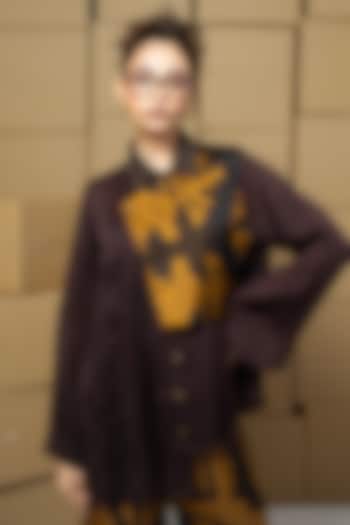 Multi-Colored Bemberg Satin Organza Patchwork Shirt by Shristi Chetani at Pernia's Pop Up Shop