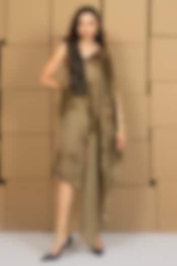 Multi-Colored Taffeta Embellished Midi Summer Dress by Shristi Chetani at Pernia's Pop Up Shop