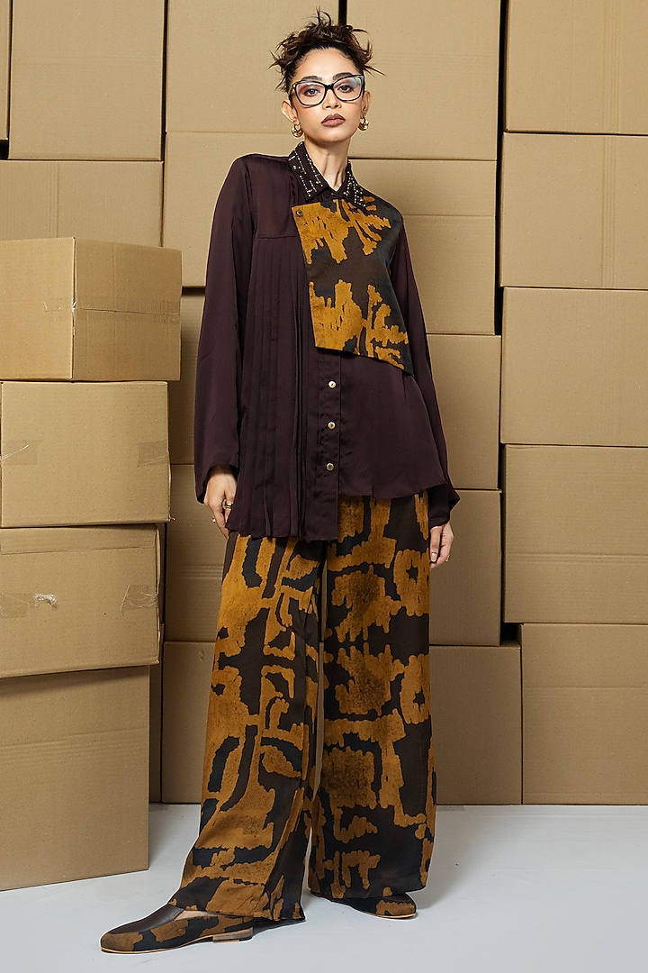 Multi-Colored Bemberg Satin Organza Patchwork Co-Ord Set by Shristi Chetani at Pernia's Pop Up Shop